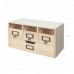 FixtureDisplays® Natural Wood Desktop Office Organizer Drawers Craft Supplies Storage Cabinet 18820-RAW